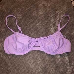 Lavender shirred underwire bikini top
